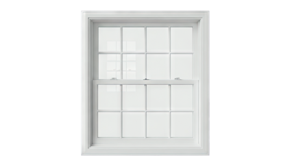 White Window Frame Isolated on White Background