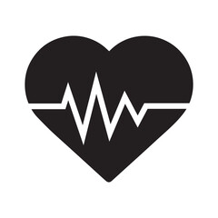 Heartbeat Line Icon. Medical EKG Pulse Vector Illustration Isolated on White background.