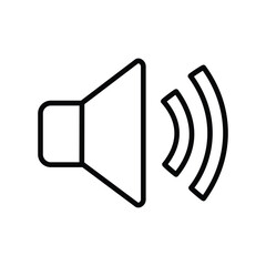 Speaker Volume Vector Icon. Sound and Audio Line Art Symbol for Media Player and Music Control.
