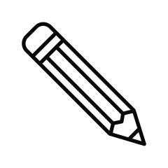 Pencil Vector Icon. Edit and Write Tool Line Art Symbol for Education and Design Interface.