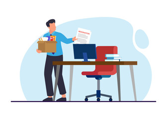 Job resignation from work stock illustration