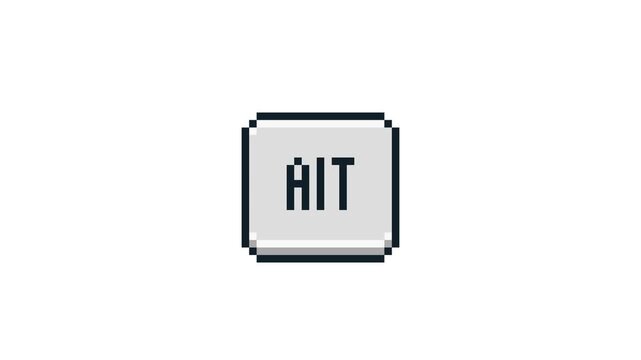 8-bit pixel art alt keyboard button. looped animation 4k 30fps