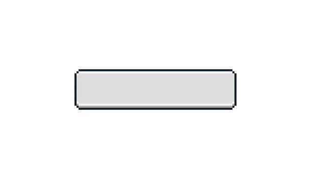 8-bit pixel art space bar keyboard button. looped animation 4k 30fps
