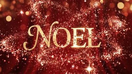 Sparkling noel text with bokeh effect and red glitter background - Powered by Adobe