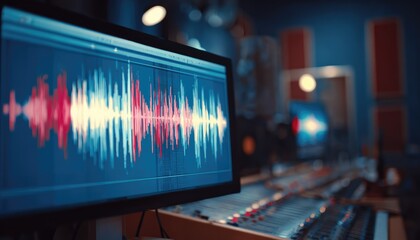 Digital Audio Workstation with Sound Waveform on Screen.