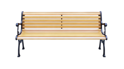 Wooden Bench Isolated on White Background