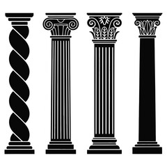 Obraz premium ancient greek column isolated
