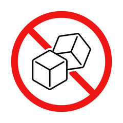 No Sugar Sign on White Background
