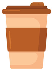 Paper cup flat icon isolated on white background.