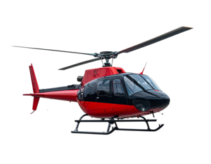 Helicopter in flight, Isolated on transparent or white, Cut out