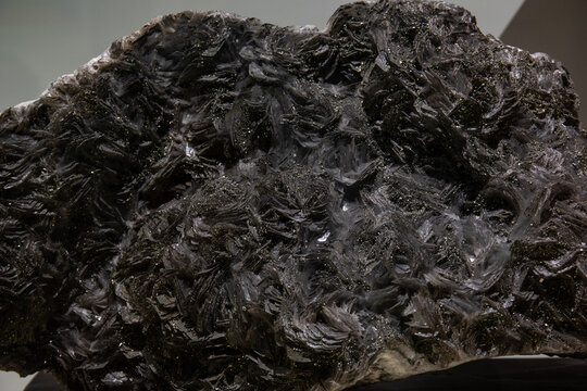 Specimen of pyrite and calcite co-occurring in ore from the geological museum