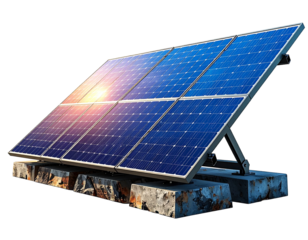 Solar panel, Isolated on transparent or white, Cut out