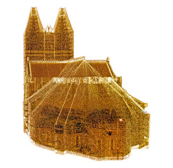 Notre Dame Cathedral ( Duc Ba Church) isolated on a transparent background, in Saigon , Vietnam.