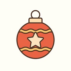 Obraz premium Christmas ornament flat icon