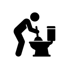 Toilet Clog Plunger Repair Icon