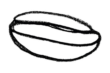 Hand drawn fresh roasted coffee bean Arabica robusta seed doodle Single element for print, web, design, decor