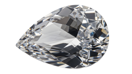 Brilliant cut diamond gem isolated on transparent background