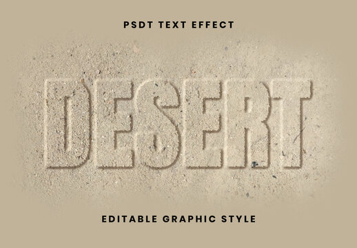Beige Desert Sandstorm Text Effect Engraved Sand Font
