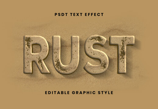 Beige And Brown Desert Sandstorm Text Effect Rough Grunge Sand Font