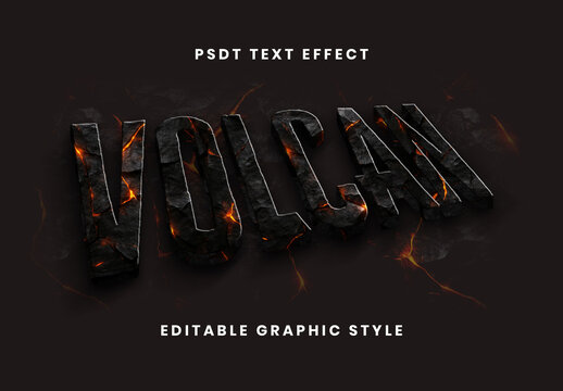 Black And Orange Volcanic Rock Text Effect Charcoal Lava Charcol Font