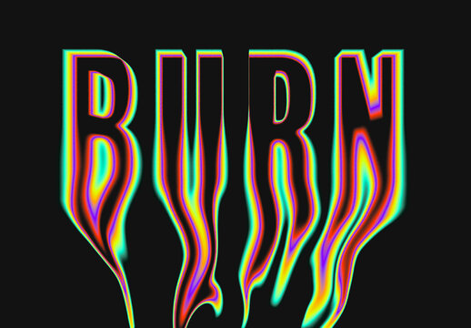 Colorful Melting Acid Text Effect Psychedelic Distorted Font