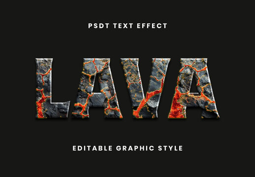 Gray And Orange Volcanic Rock Text Effect Lava Bold Font