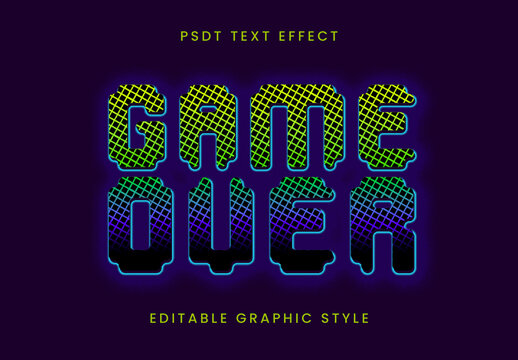 Grid Neon Text Effect