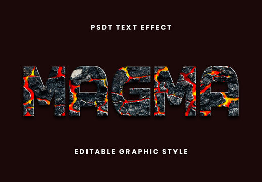Gray And Red Volcanic Rock Text Effect Lava Strong Font