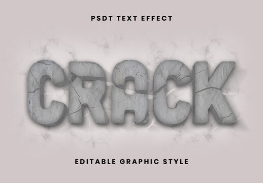 Gray And White Cracked Clay Text Effect Concrete Broken Font