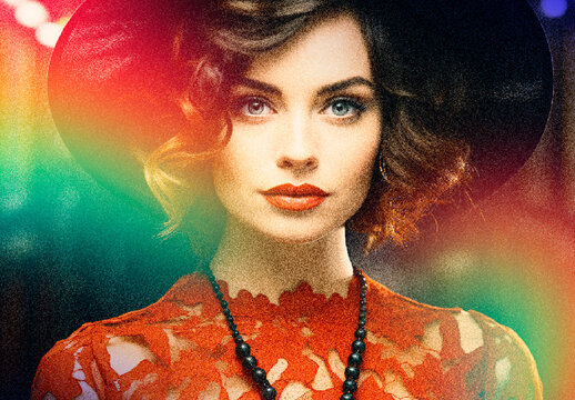 Colorful Light Burn Film Photo Effect