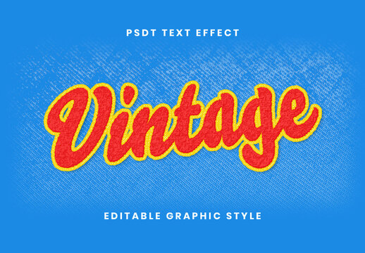 Outline Script Retro Embroidered Text Effect