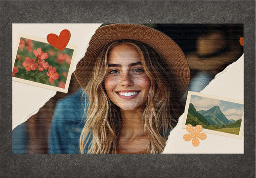 Vintage And Beige Scrapbook Photo Effect