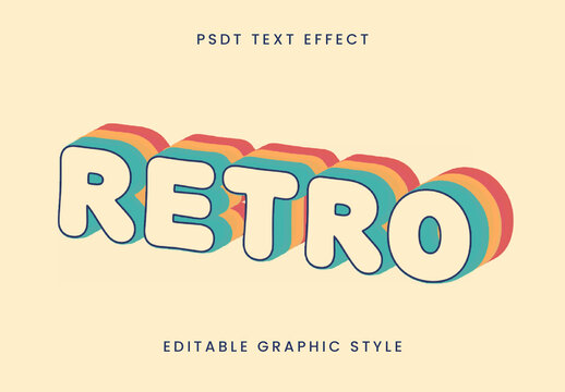 Colorful Retro Rainbow Text Effect Layered Bold Cartoon Font