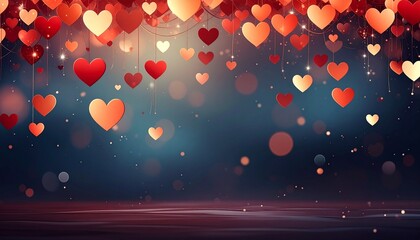abstract background with red hearts