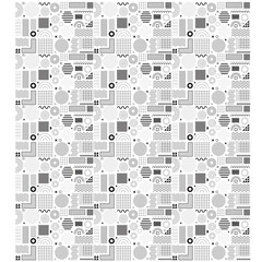 Abstract black and white geometric pattern with shapes and lines