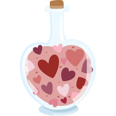 Love Potion in Heart Shaped Bottle &ndash; Romantic Fantasy Magic Elixir