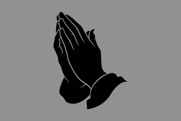 Praying Hands Graphic Silhouette