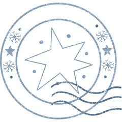 Star and Snowflake Postal Stamp &ndash; Winter Holiday Mail Design