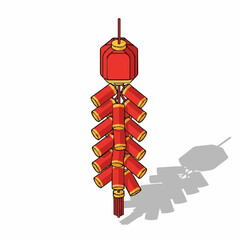 chinese firecracker  cartoon. lunar new year element