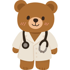 Bear Doctor &ndash; Cute Animal Medical Character Illustration