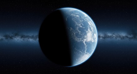 Fototapeta premium A breathtaking, high-resolution panorama capturing the complete celestial sphere. Vast, infinite expanse of deep blue, white, and gray atmosphere ,zenith ,air ,dramatic