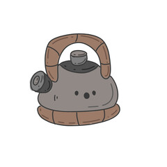 Cute Vintage Kettle Cartoon 