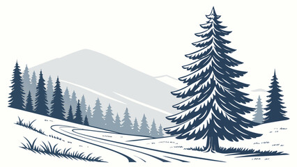 vector illustration of a winter landscape