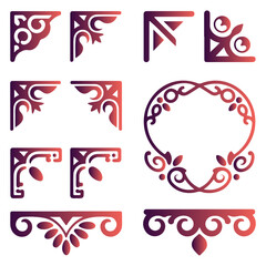 Vibrant Gradient Ornamental Frame with Intricate Floral Motifs