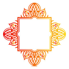 Vibrant Gradient Ornamental Frame with Intricate Floral Motifs