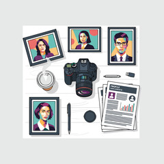 Professional Photography and Profile Essentials Flat Lay