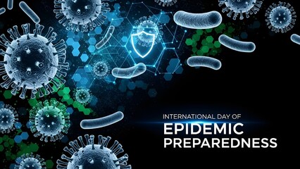 Stunning digital representation of viruses and bacteria highlighting global epidemic preparedness and defense systems