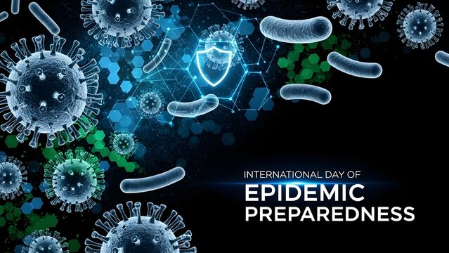 Stunning digital representation of viruses and bacteria highlighting global epidemic preparedness and defense systems - Powered by Adobe