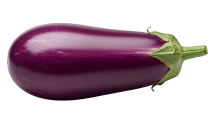 Fresh purple eggplant vegetable close up isolated on transparent background