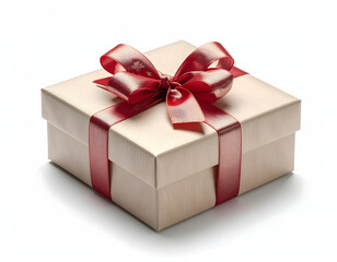 Obraz premium A beautifully wrapped gift box with a striking red ribbon, perfect for any occasion, celebration, or special event
